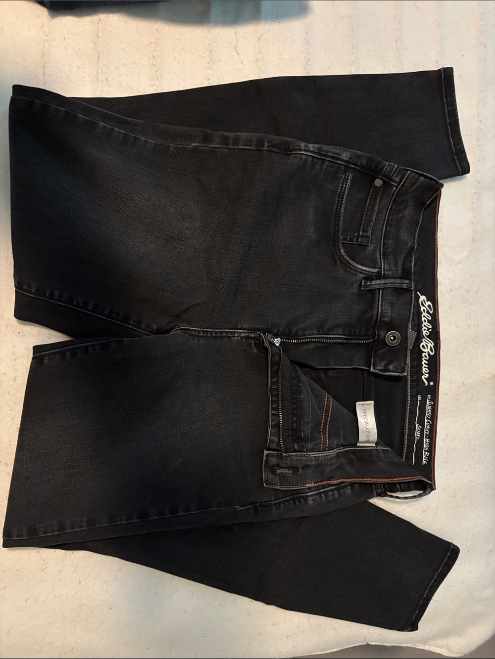 Eddie Bauer Slightly Curvy High Rise Skinny Black Jeans 6